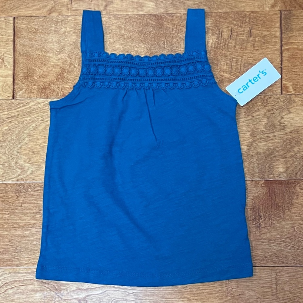 NEW WITH TAGS! Toddler Girls Carters Tank Top - 4T - Teal